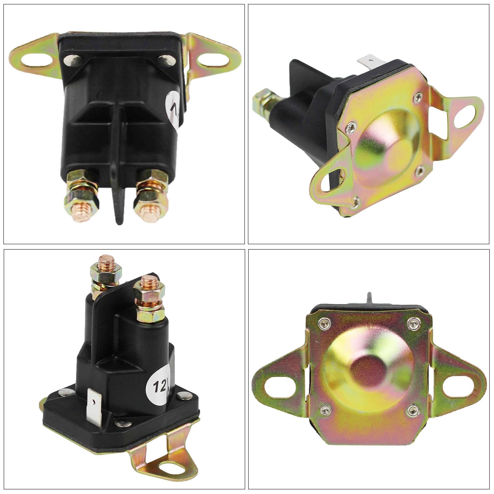 Adorish starter solenoid relay bottom mounting bracket slot for strap mounting.