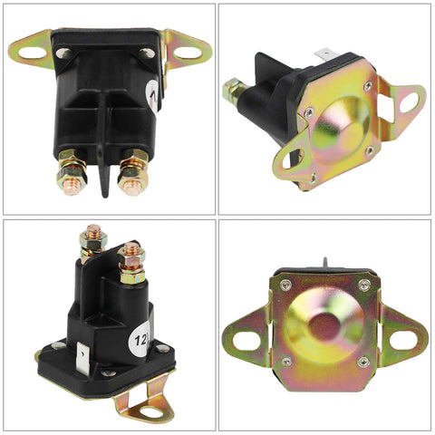 Adorish starter solenoid relay bottom mounting bracket slot for strap mounting.