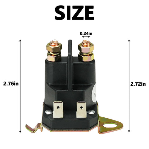 Adorish starter solenoid terminal configuration with two top threads and spades.