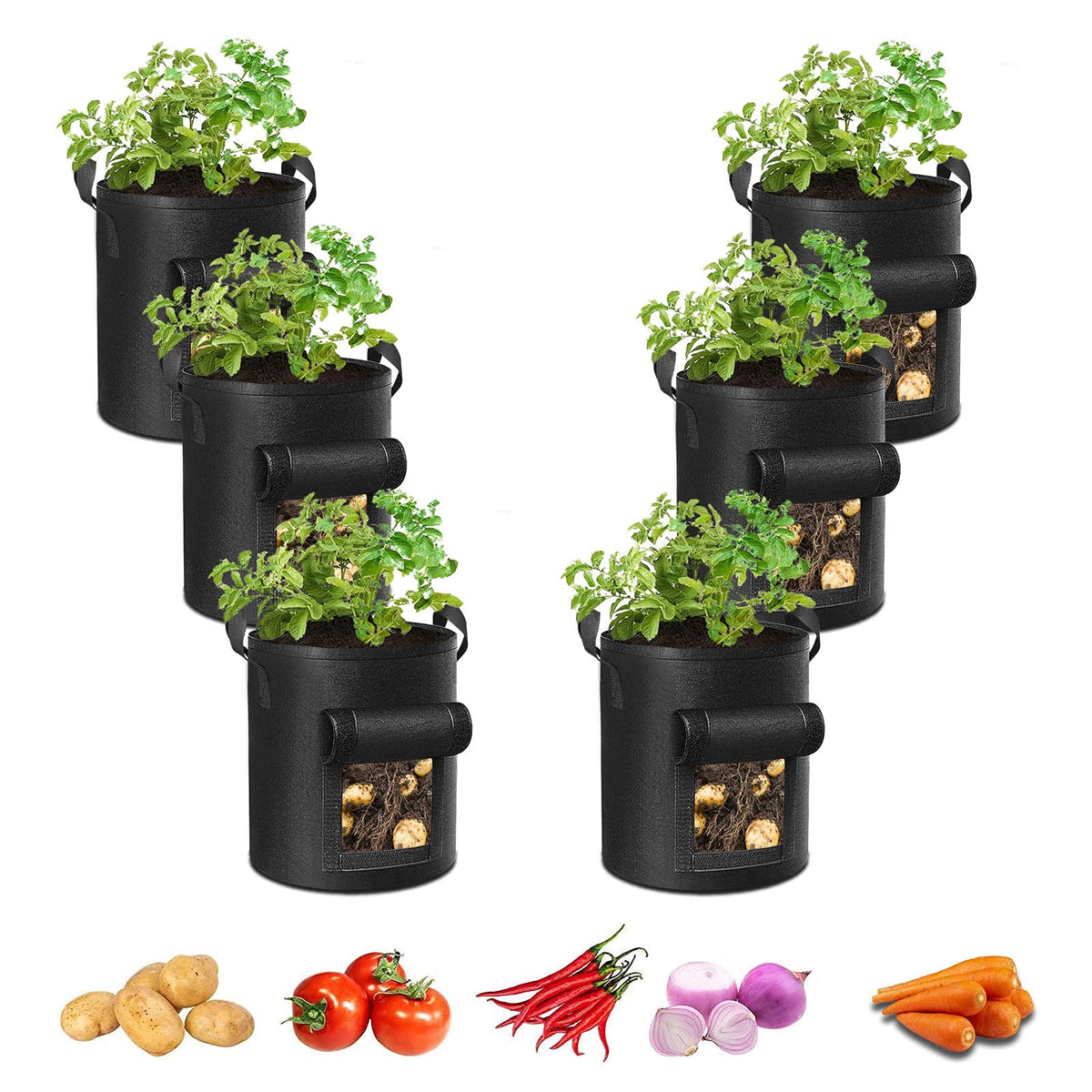 ADORMA 10-gallon grow bag with reinforced handles for easy transport