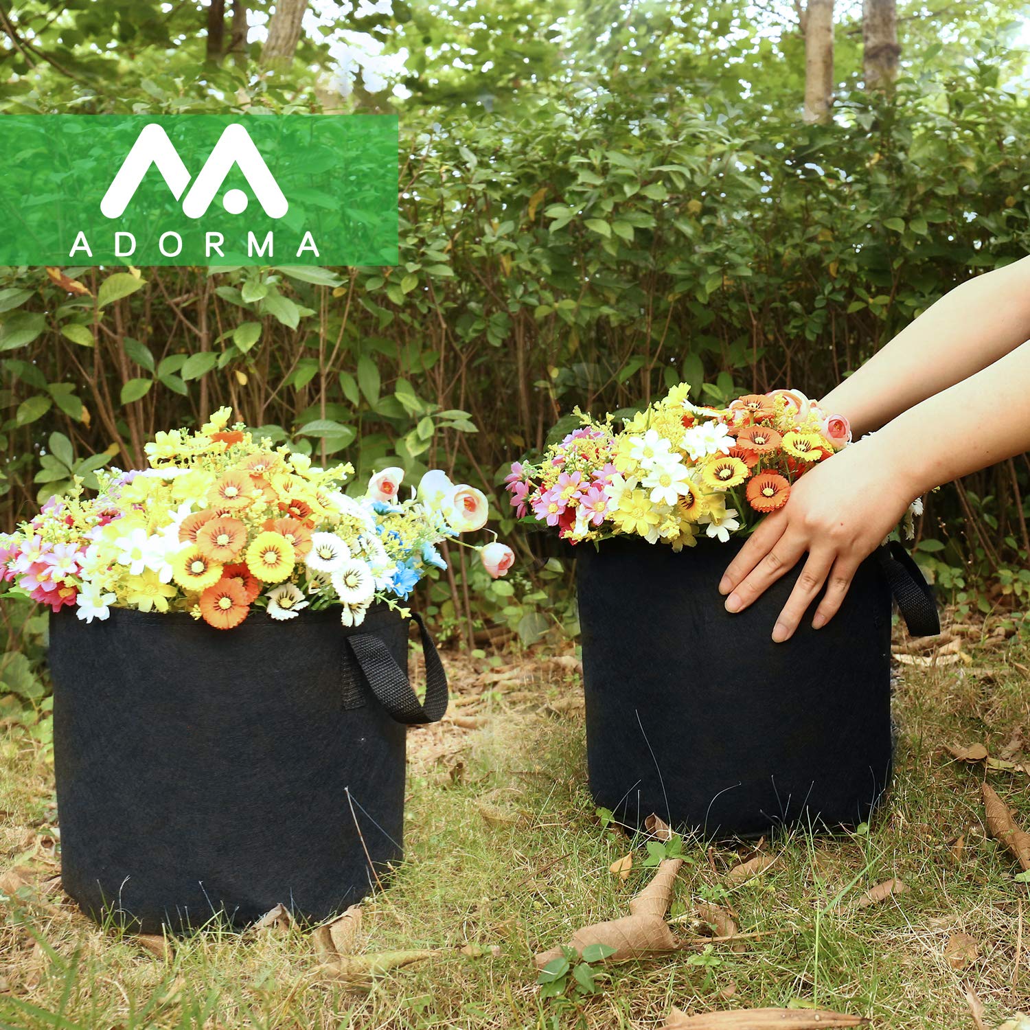 ADORMA 20-pack display of grow bags for bulk gardening projects