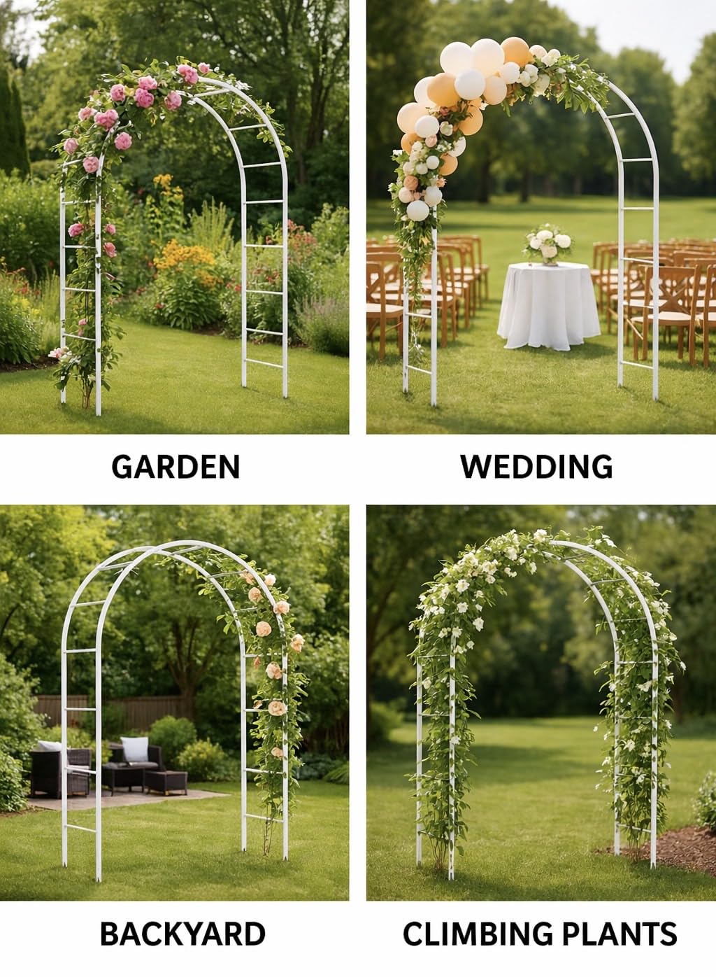 Adorox arch with balloon garland stand for ceremonies