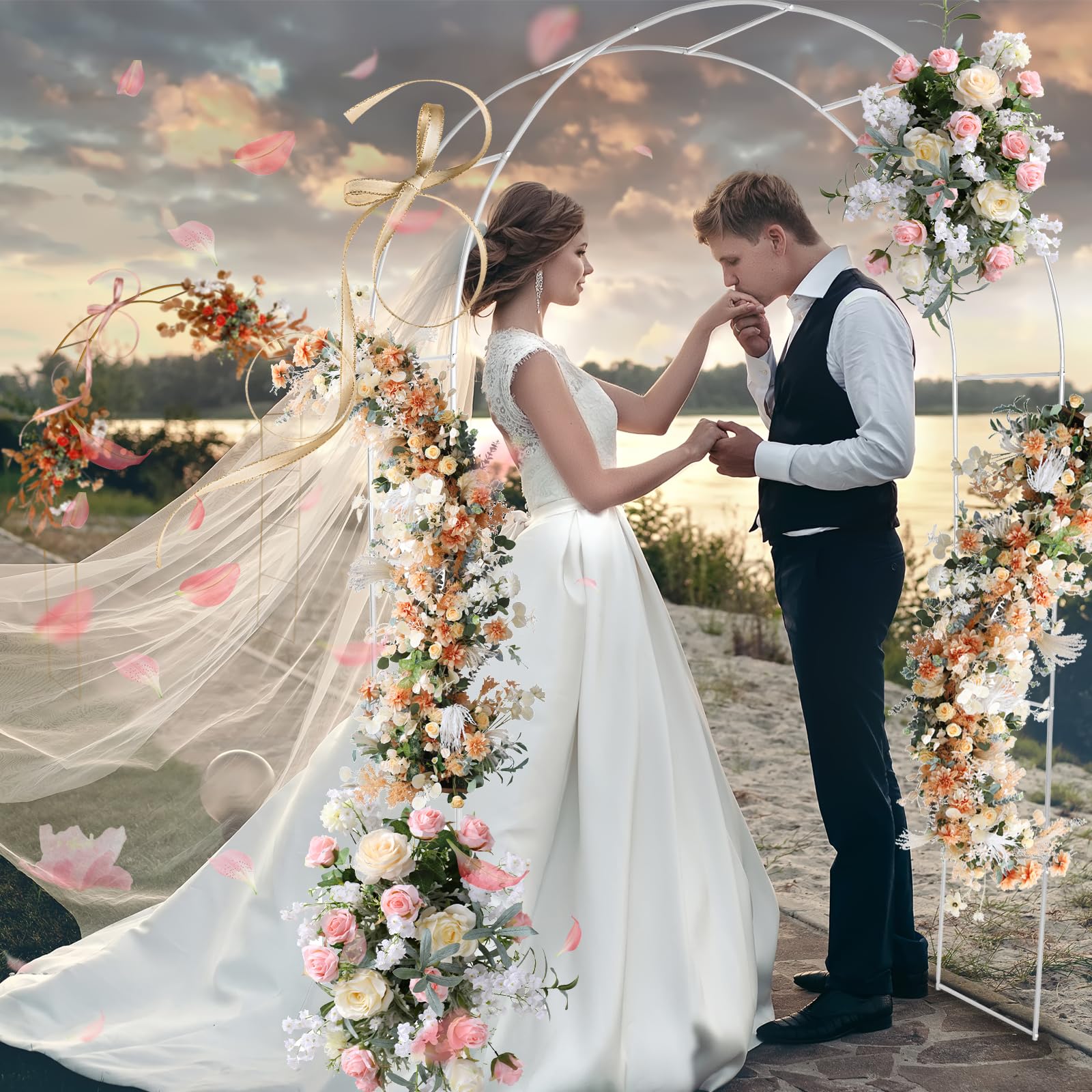 Decorate with flowers and balloons to create a backdrop
