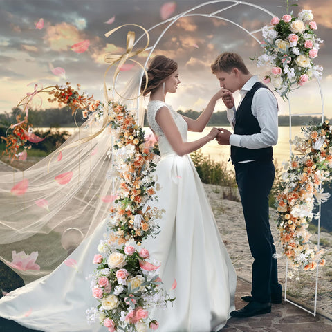 Decorate with flowers and balloons to create a backdrop