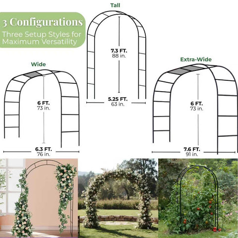 Adorox garden arch ground legs secure placement for stability.