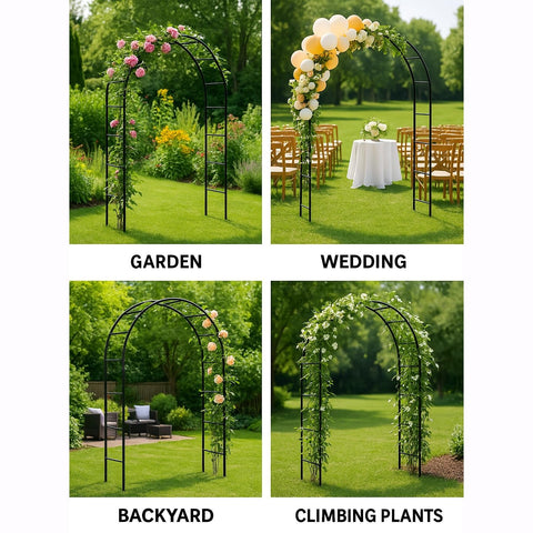 Adorox thickened-tube garden arch, 63-inch opening creates a welcoming walkway.