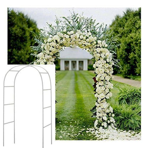 Durable white metal arch with powder-coated finish for any setting