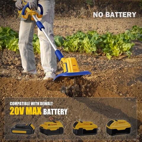 ADOTOCAM cordless tiller in 360 RPM action for fast tilling