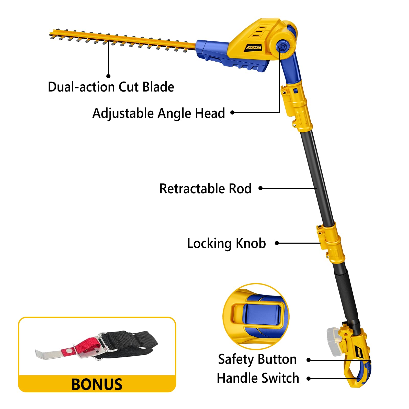 ADOTOCAM safety feature with low-voltage protection during use