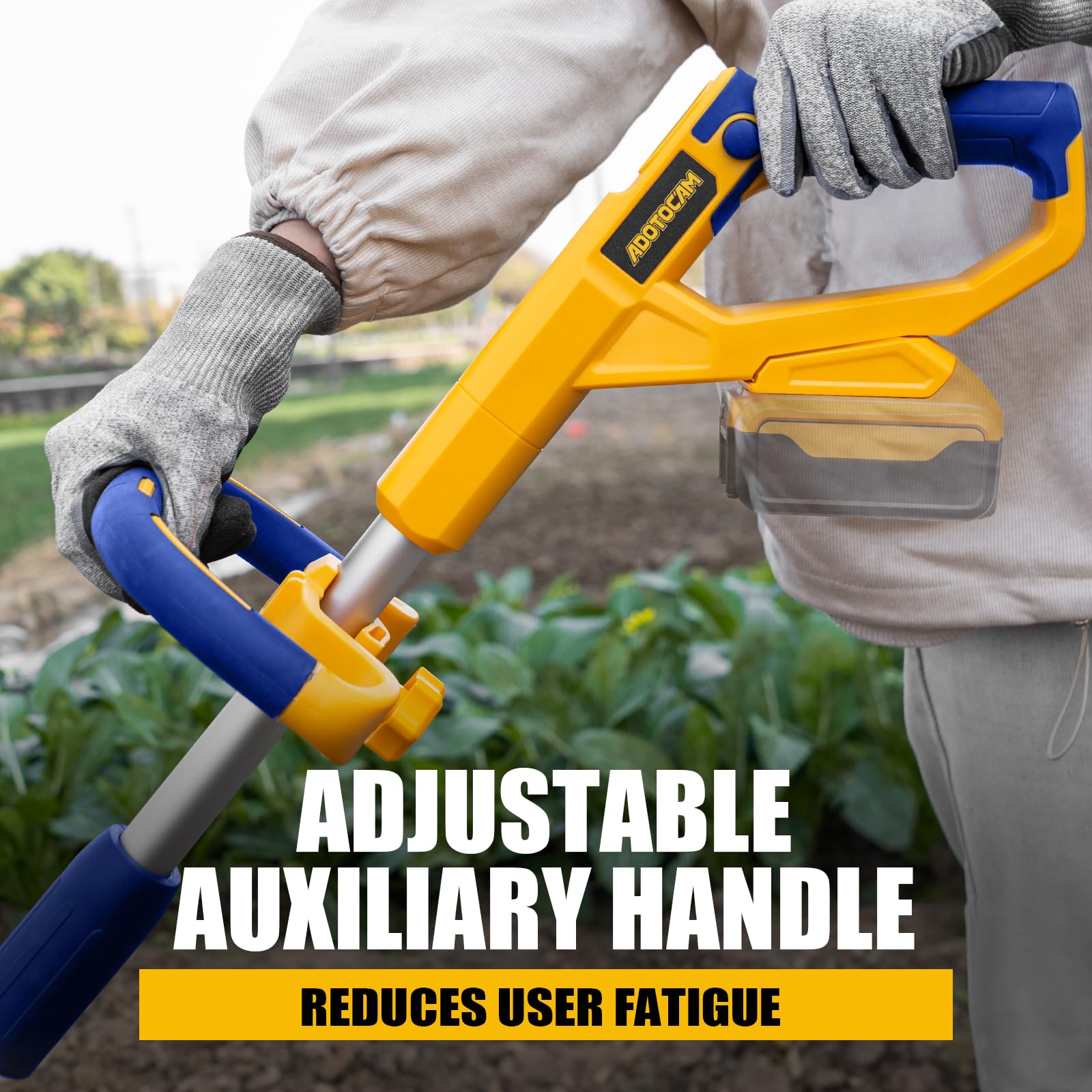 ADOTOCAM tiller provides 7-inch maximum depth for deeper soil cultivation