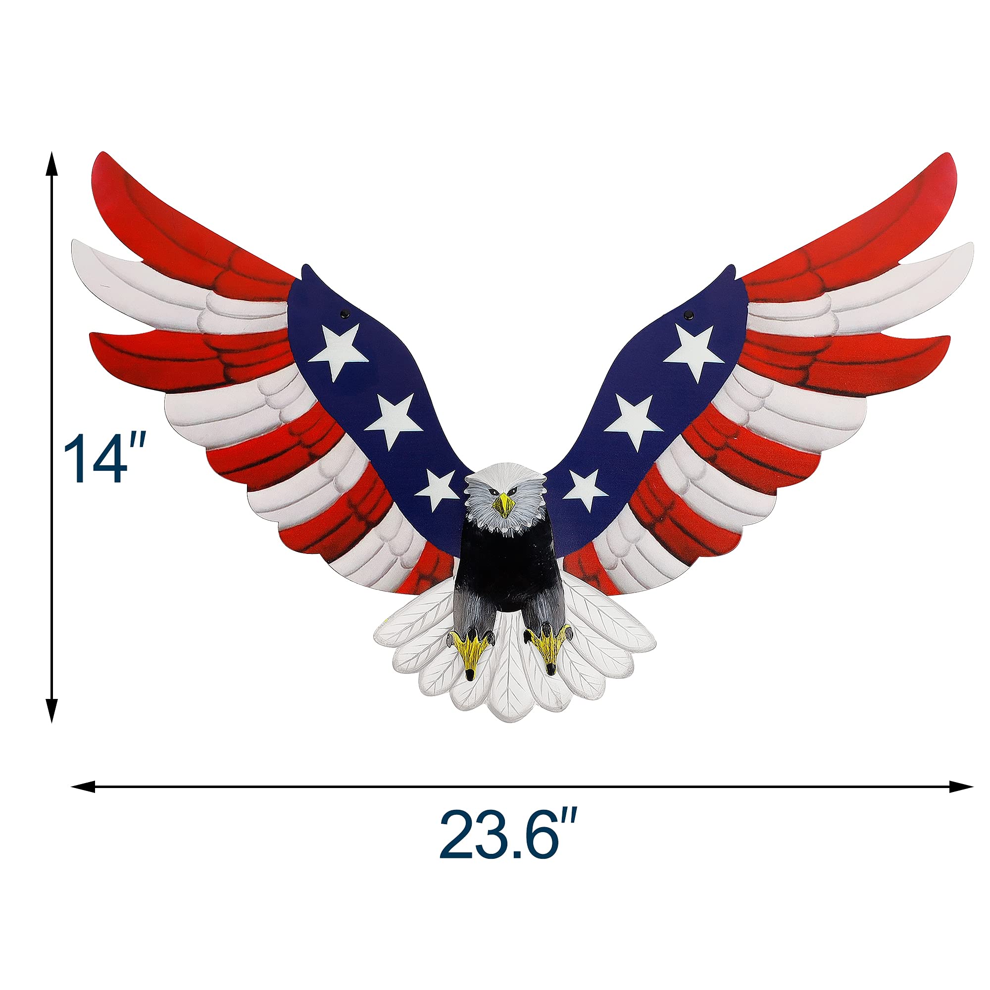 Adroiteet American Eagle wall hanging sculpture with sturdy metal construction.