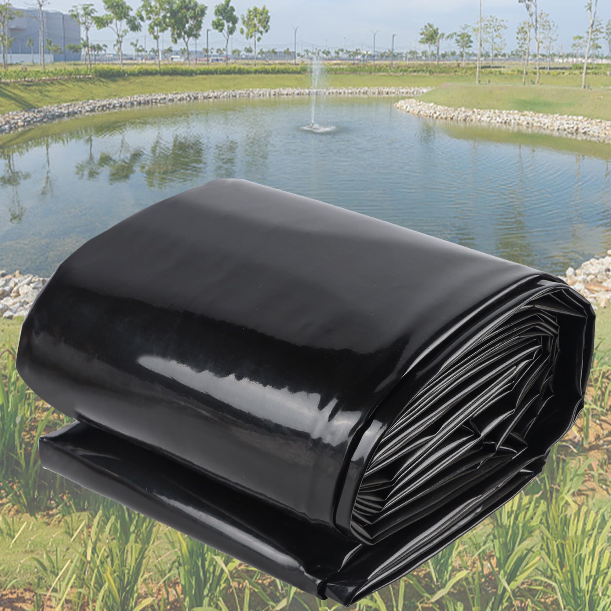 Adroiteet garden pond liner creates a stable base for water.