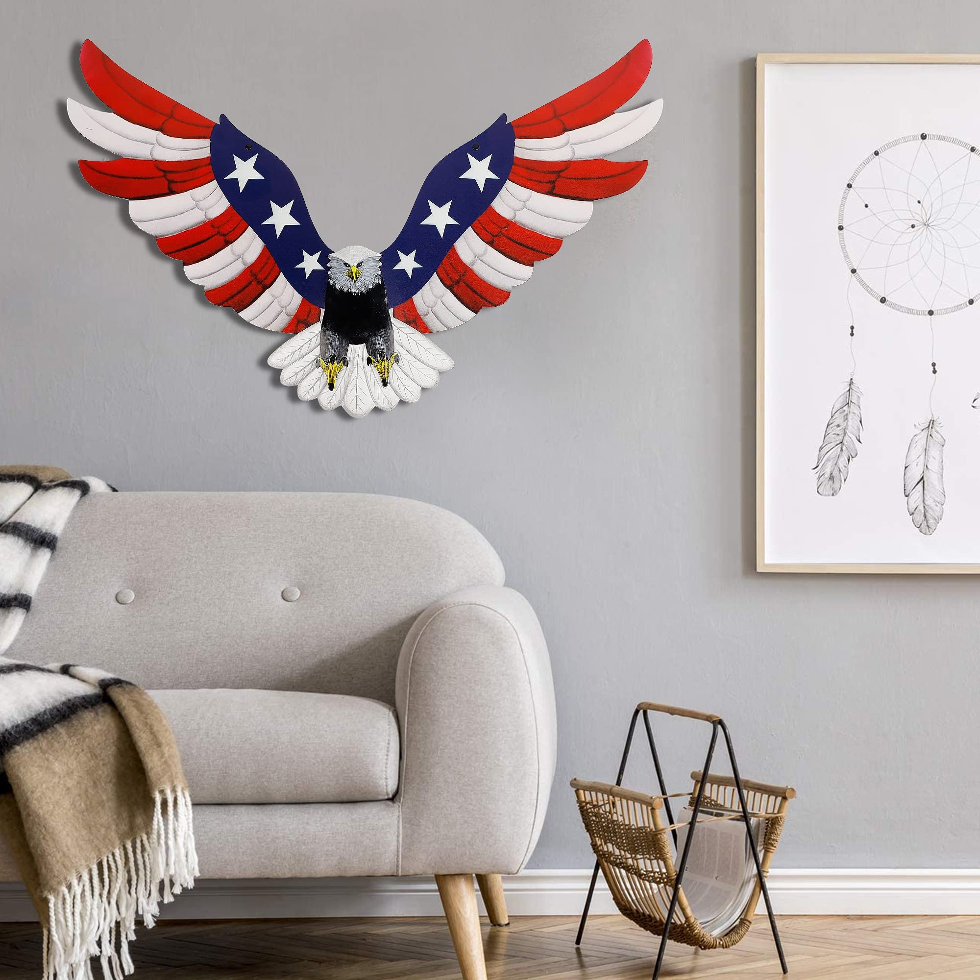 Adroiteet metal eagle wall art for indoor or outdoor spaces with resilience.