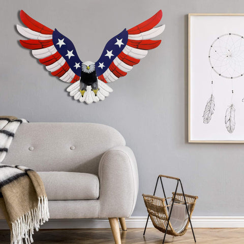 Adroiteet metal eagle wall art for indoor or outdoor spaces with resilience.