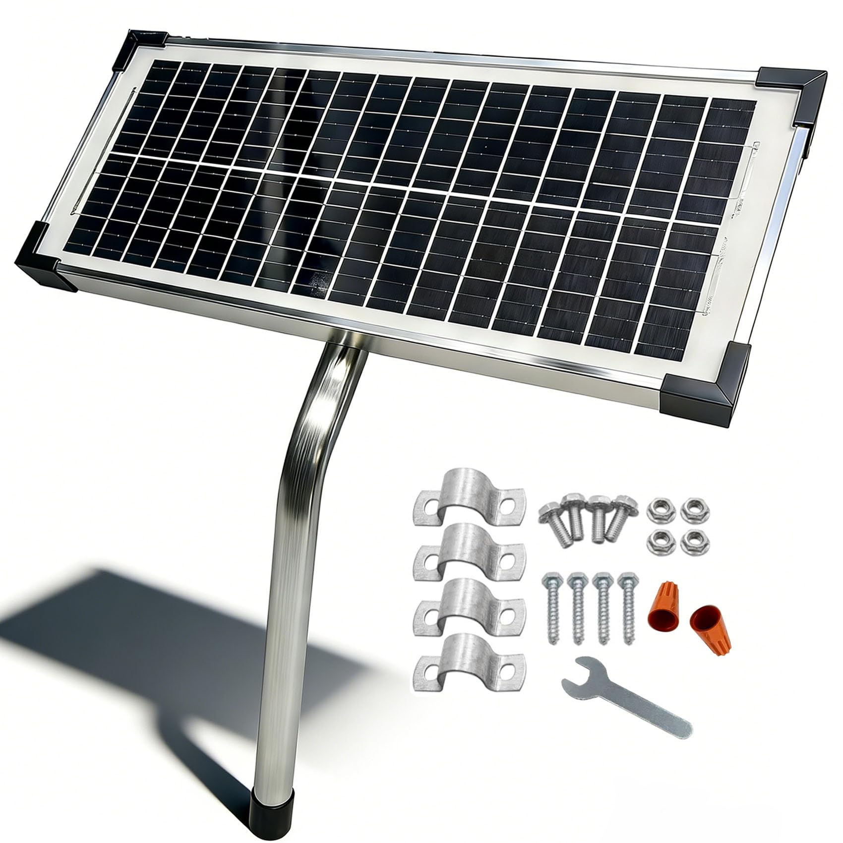 ADsunves FM123 10W solar panel kit powering Mighty Mule in sunlight