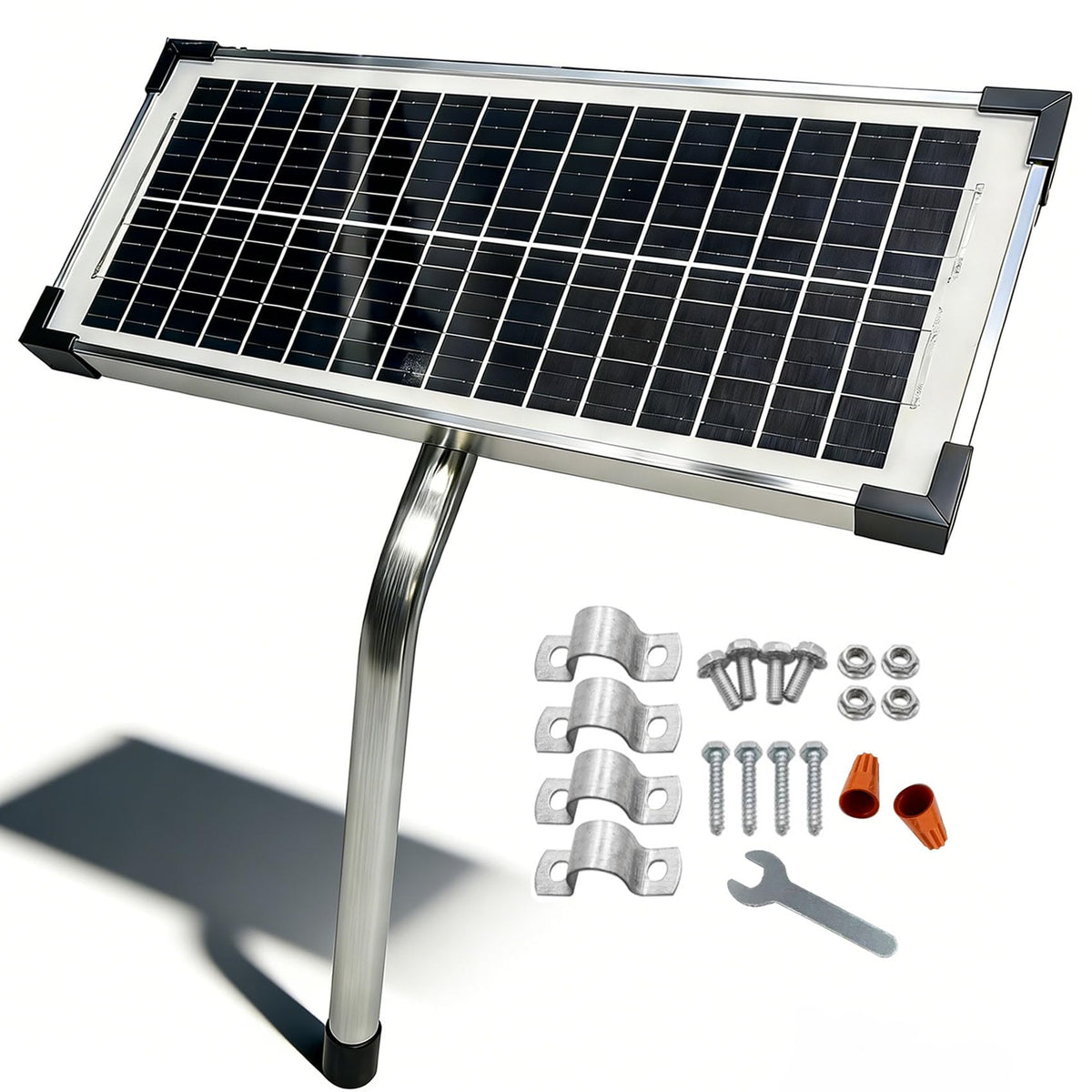 ADsunves FM123 10W solar panel kit powering Mighty Mule in sunlight