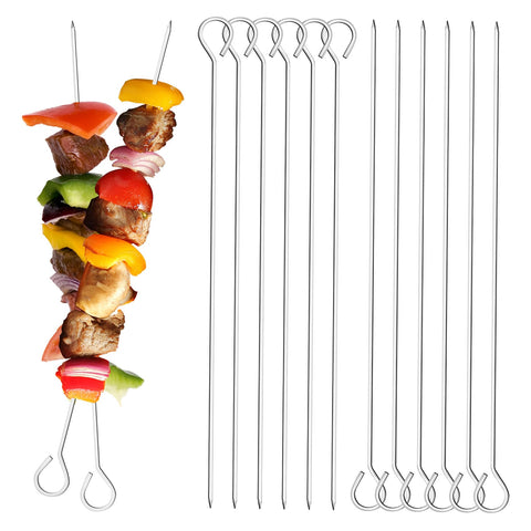 ADULLPONY stainless skewers complete set for outdoor grilling, durable and reusable.