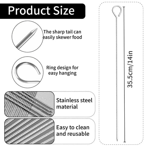 ADULLPONY stainless skewers durable design built to last across many barbecues.