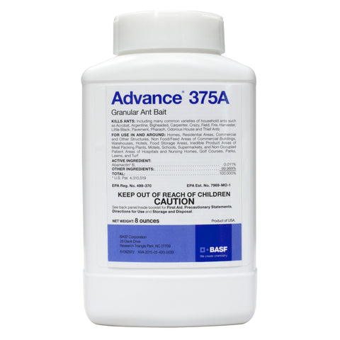 Advance 375A granular ant bait near entryways targets multiple ant species.