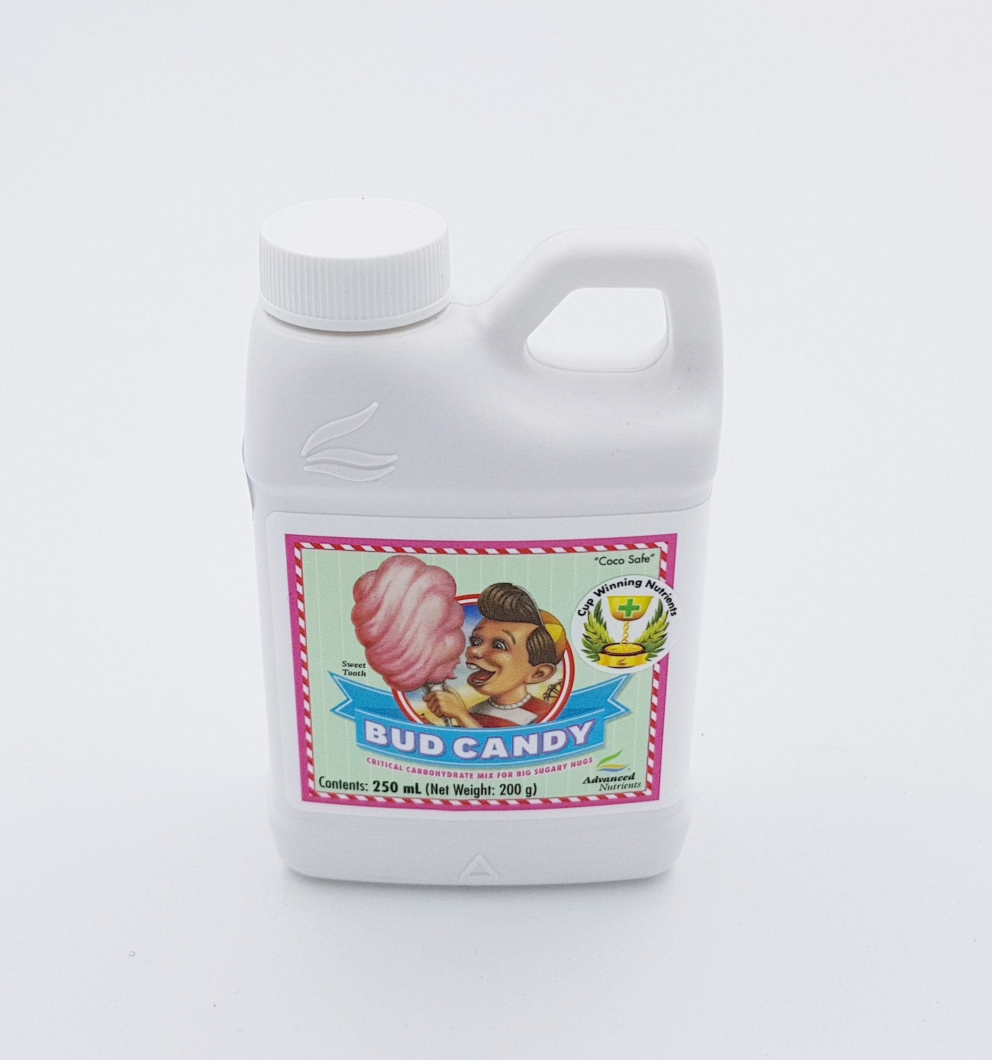 Advanced Nutrients Bud Candy dosing spout demonstrates easy application during growth.