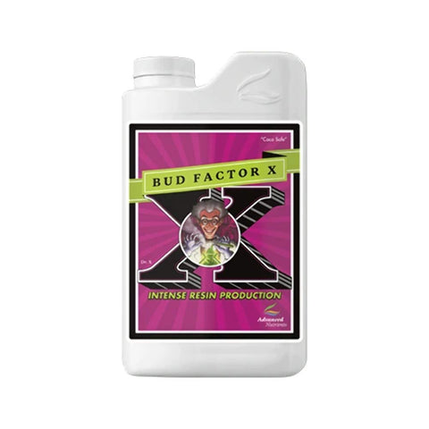 Advanced Nutrients Bud Factor X 1L bottle ready for bloom enhancement.