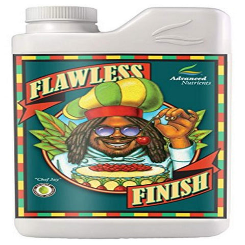 Advanced Nutrients Flawless Finish flushing solution bottle for cleaner flavor and appearance.