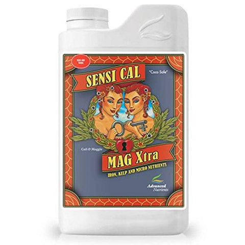 Advanced Nutrients Sensi Cal-Mag Xtra bottle closeup, supports robust plant growth.