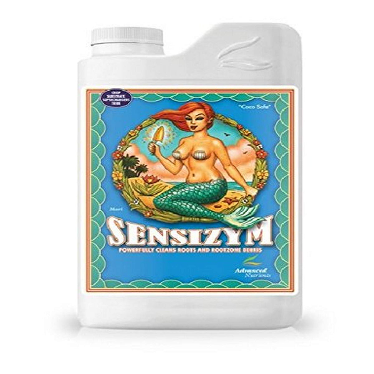 Advanced Nutrients SensiZym bottle showing enzyme concentrate boosts root growth and nutrient uptake
