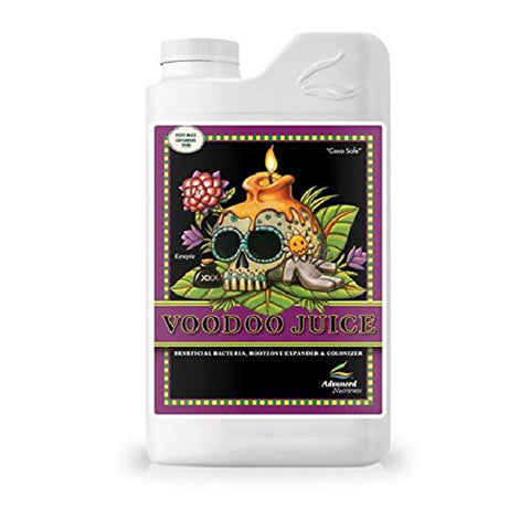 Advanced Nutrients Voodoo Juice in a garden setup showing stronger roots and bigger yields.
