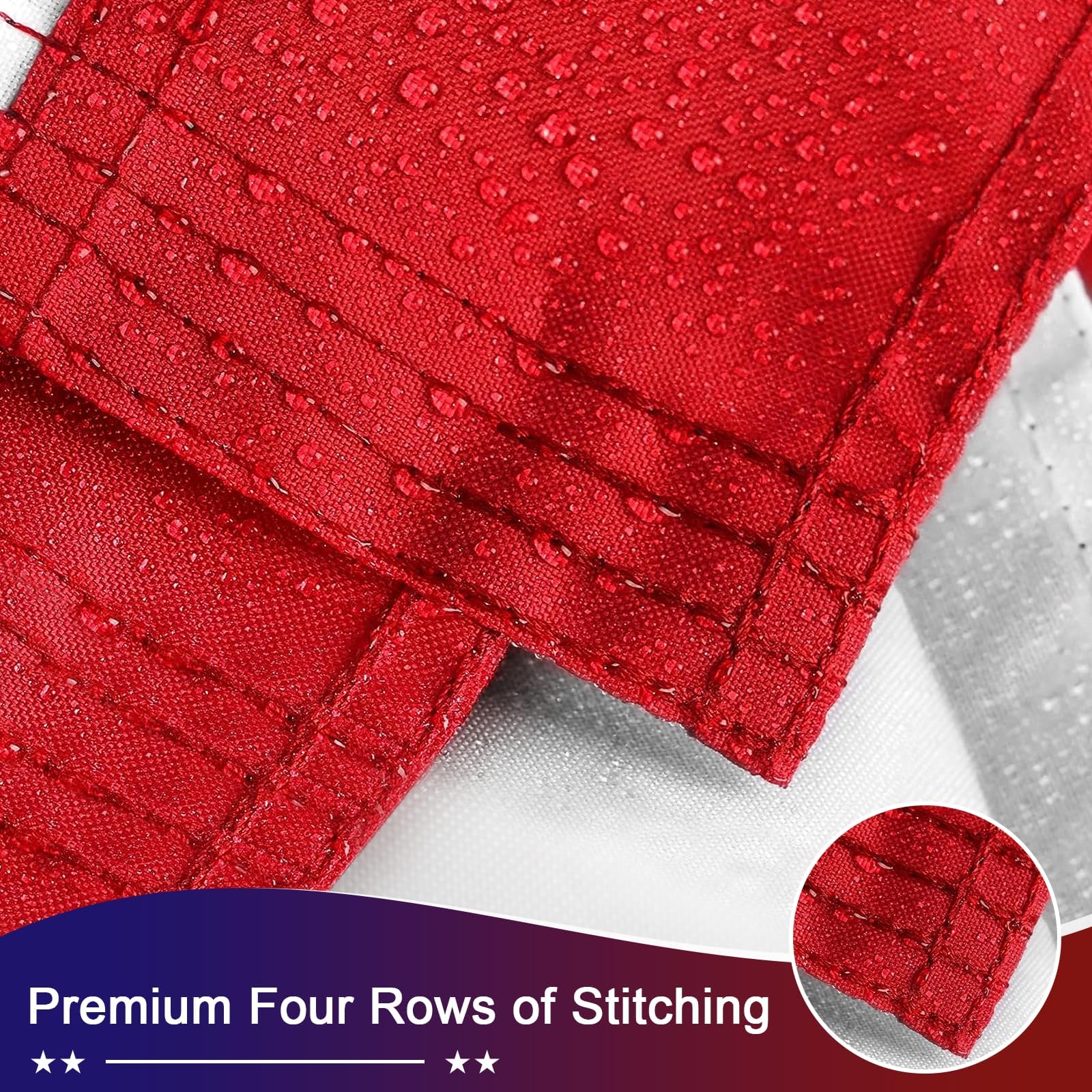ADVELILD flag edges with four-stitched seams stay durable over time.