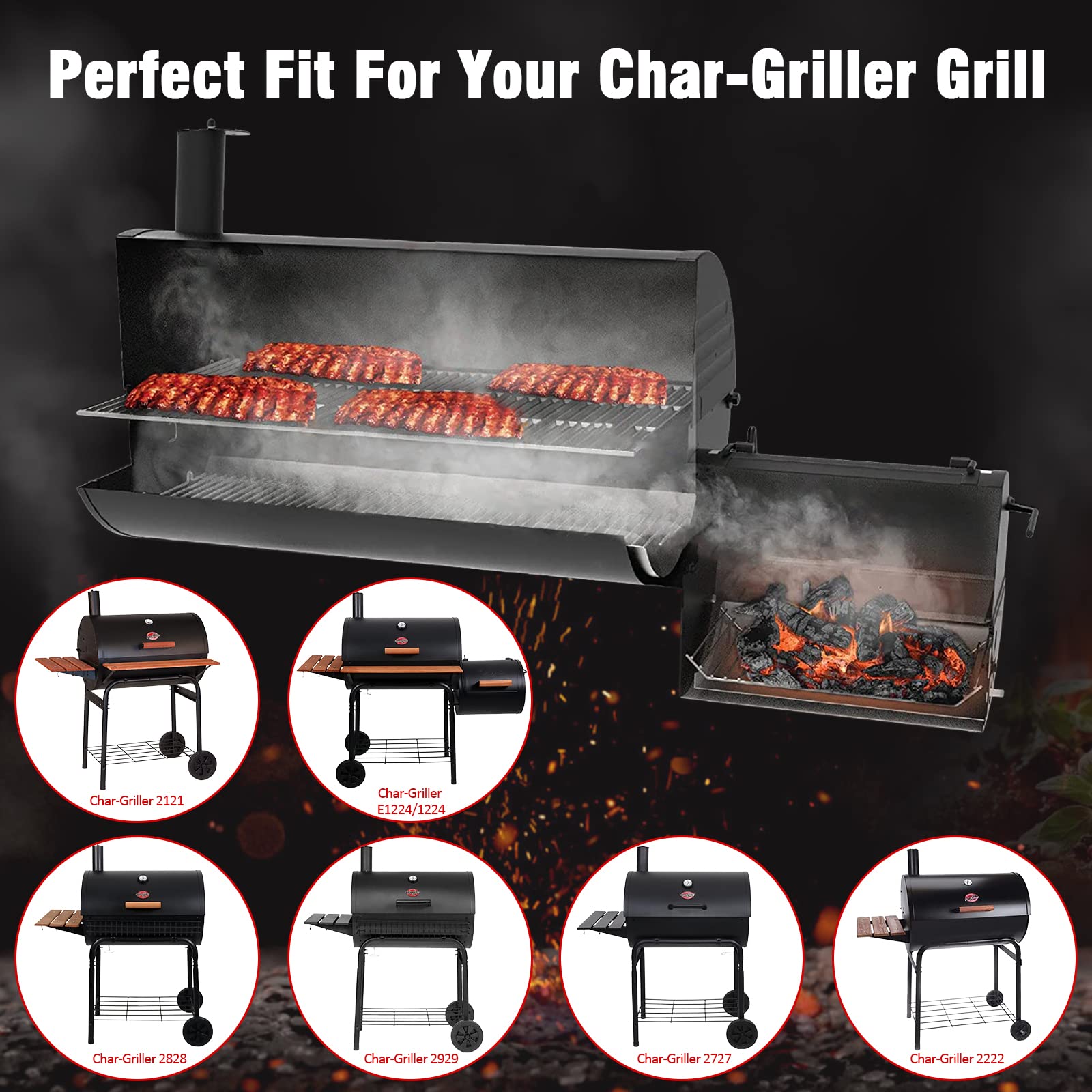 Adviace 30x12 inch dimensions fit large charcoal grills precisely.