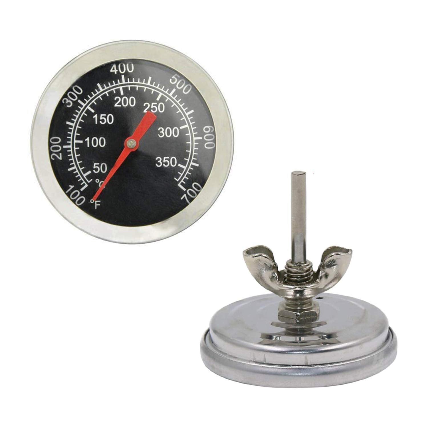 Adviace grill thermometer gauge; stainless steel construction for durable outdoor use