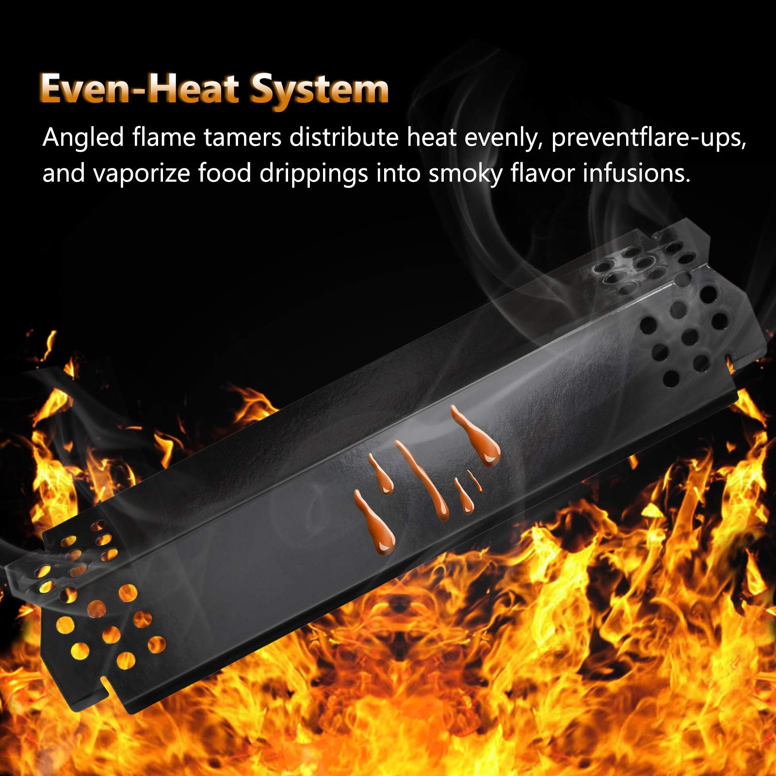 Adviace porcelain steel shields protect burners and extend life.