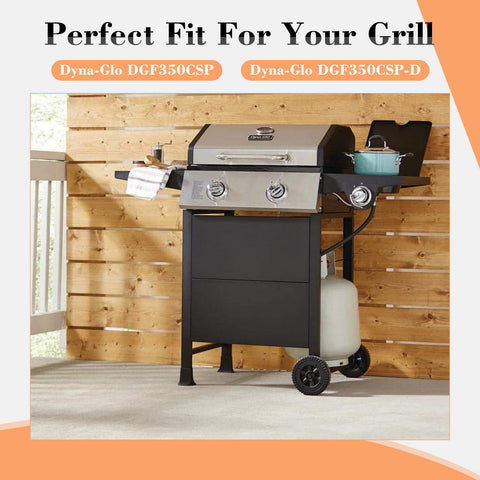 Adviace DGF350CSP heat tent closeup highlights porcelain-steel construction and edge-to-edge coverage.