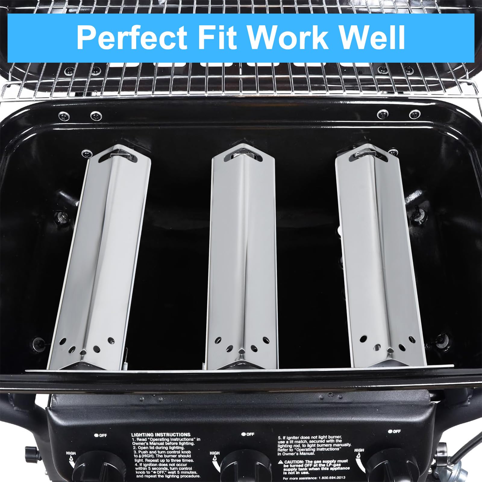 Adviace heat plates extend grill life with stainless steel durability