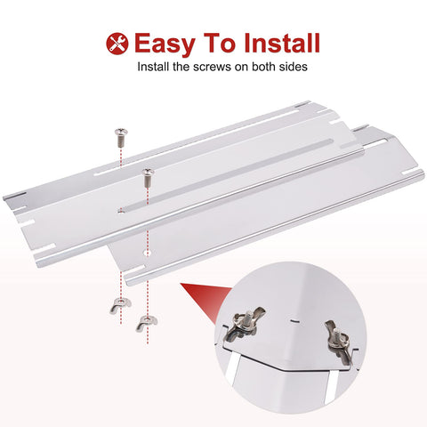 Adviace heat deflectors promote even heat across the grate.