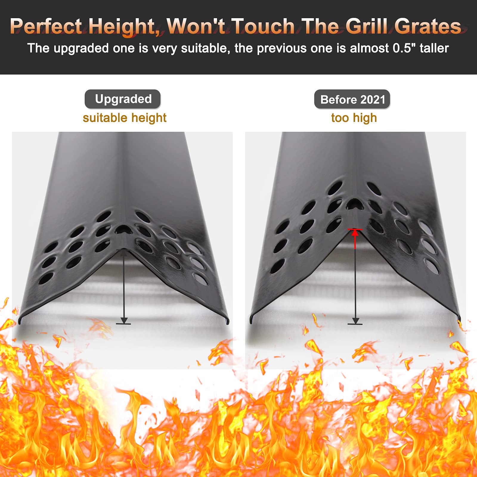 Adviace porcelain enamel heat shields pack renews grill appearance and performance