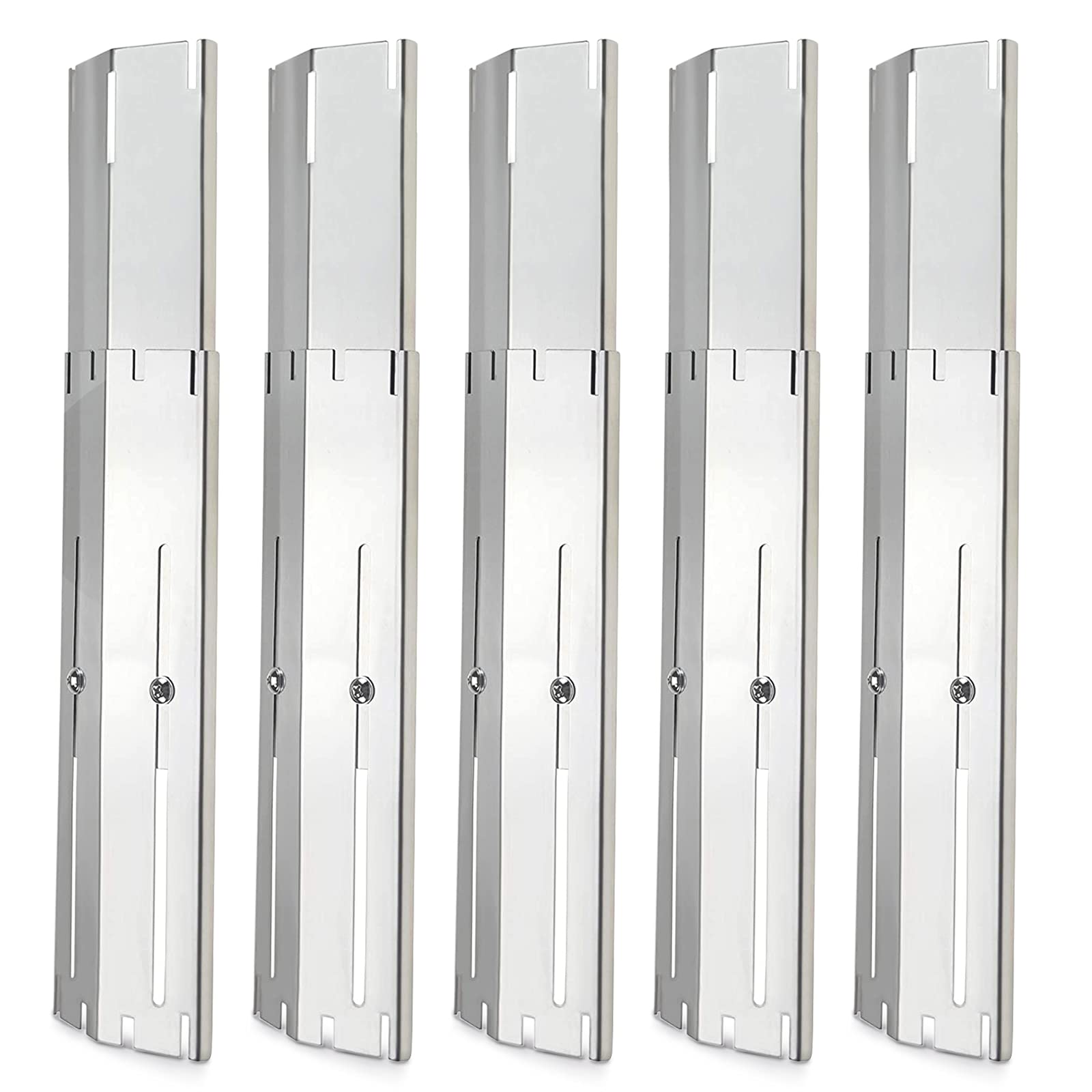 Adviace universal heat plates, adjustable, help even heat distribution across compatible gas grills.
