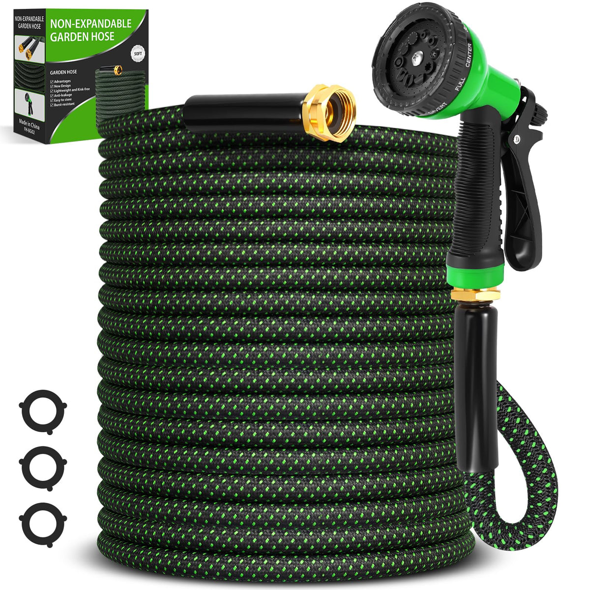 Advinski garden hose 50ft extended demonstrates non-expanding performance for steady water flow during outdoor watering.