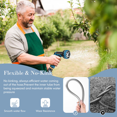 Advinski lightweight hose around 10.58 pounds for easy transport.