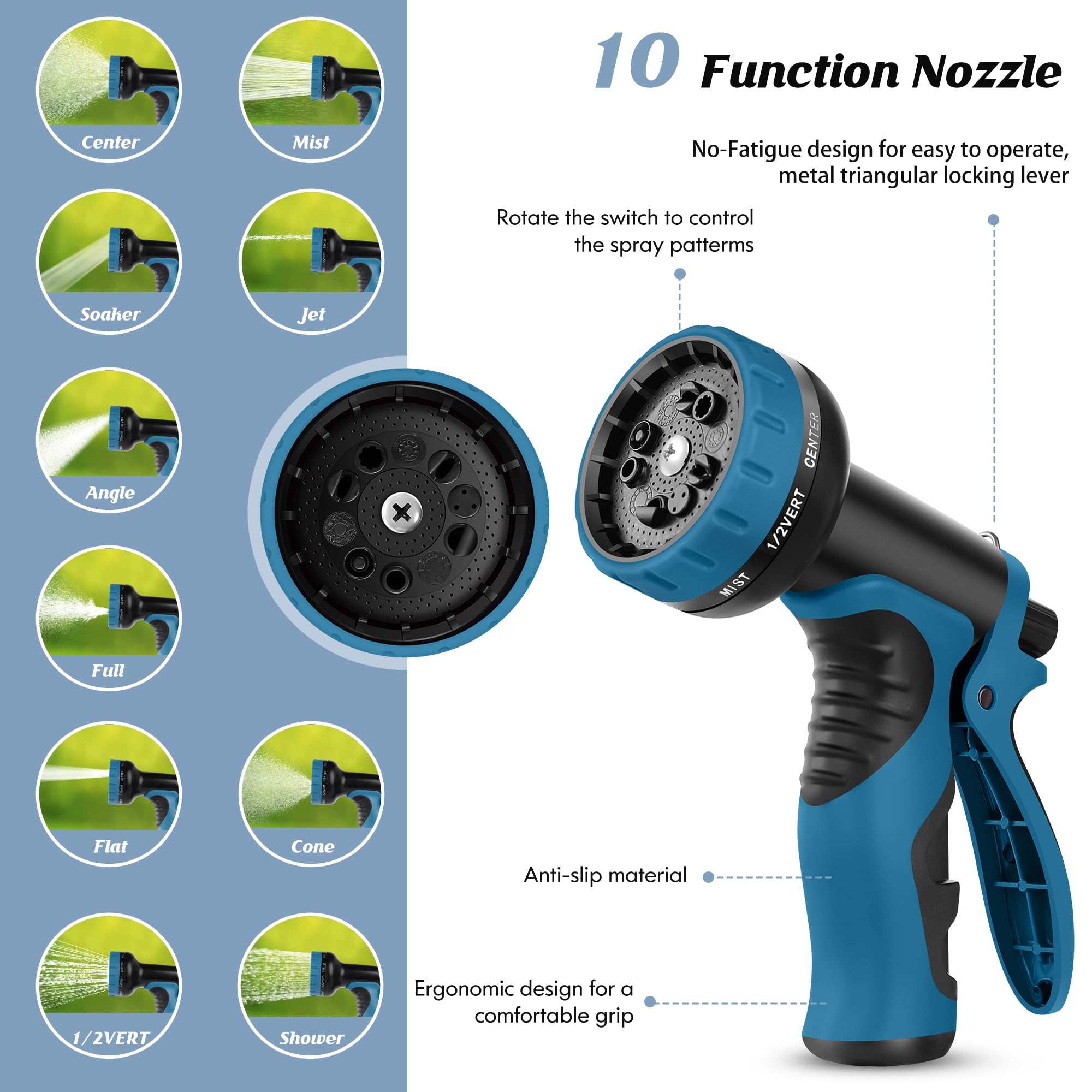 Advinski metal connectors highlight leak-proof ends for secure hose joins.