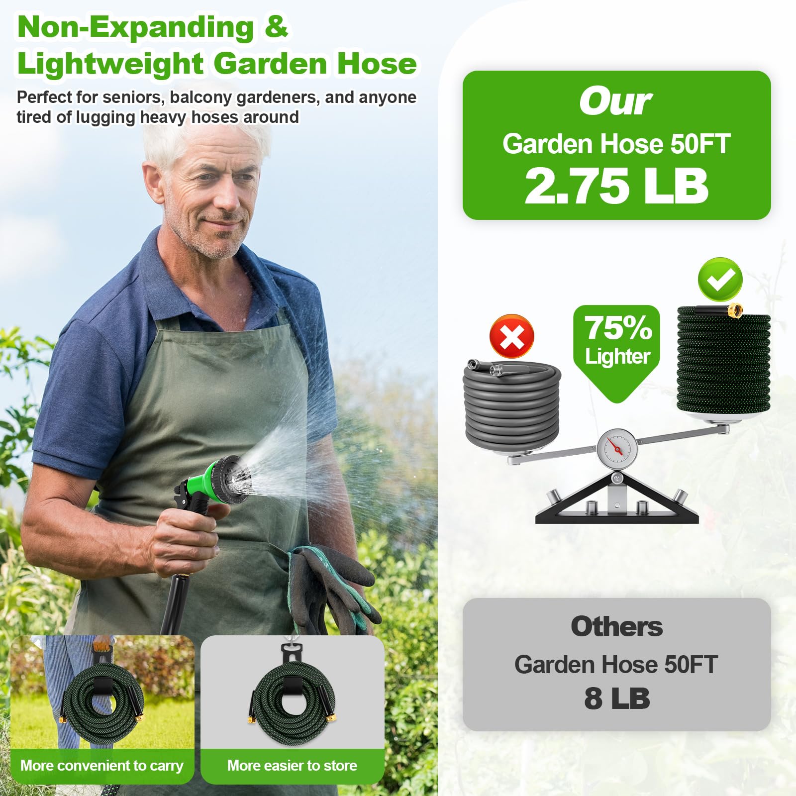 Advinski non-expanding hose core highlights durability against pressure changes for long-lasting use.