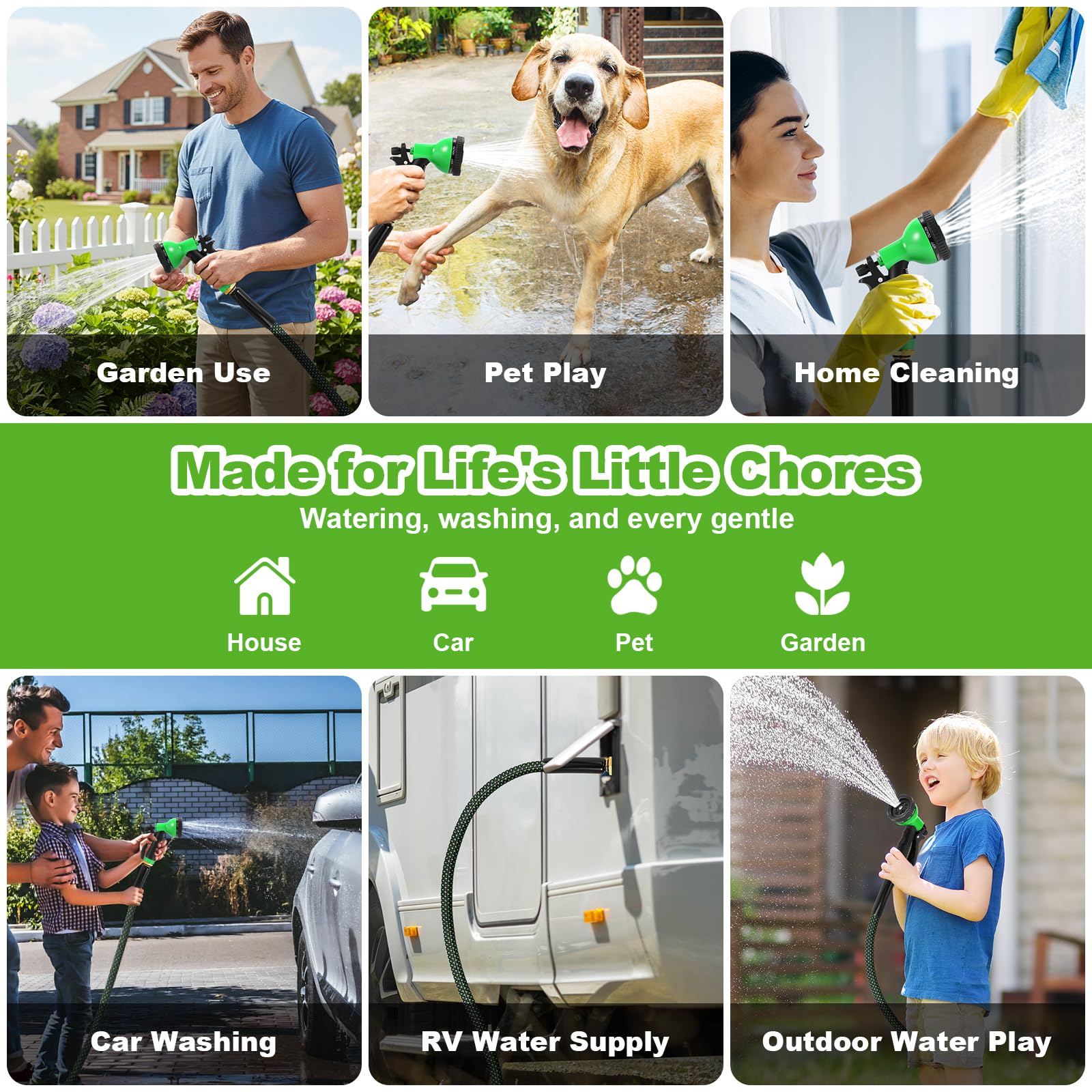 Advinski garden hose standard sizing enables universal compatibility with most connectors.