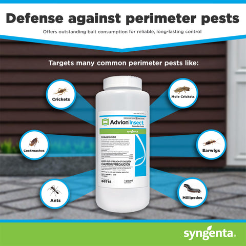 Advion perimeter band application around home foundation for targeted pest control