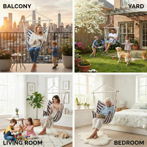 Compact design of ADVOKAIR hammock chair fits small spaces