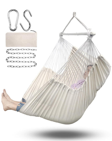 ADVOKAIR hammock chair large 70.9x47.2 inches offers roomy seating for adults