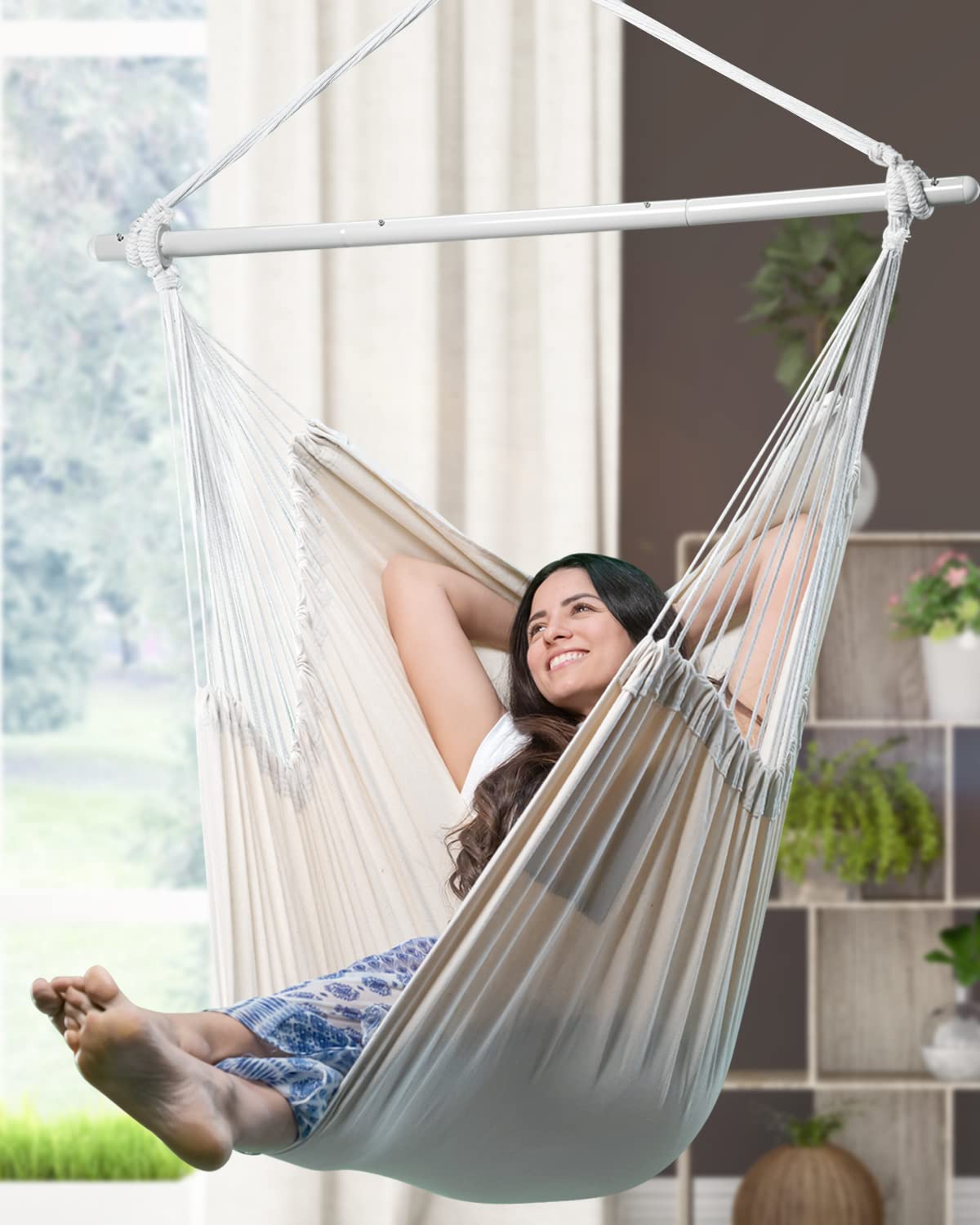 ADVOKAIR hammock chair spreader bar 43.3 inches with anti-slip grooves for secure setup