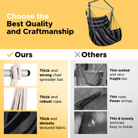 ADVOKAIR hammock chair strap setup demonstrating tool-free installation over a branch
