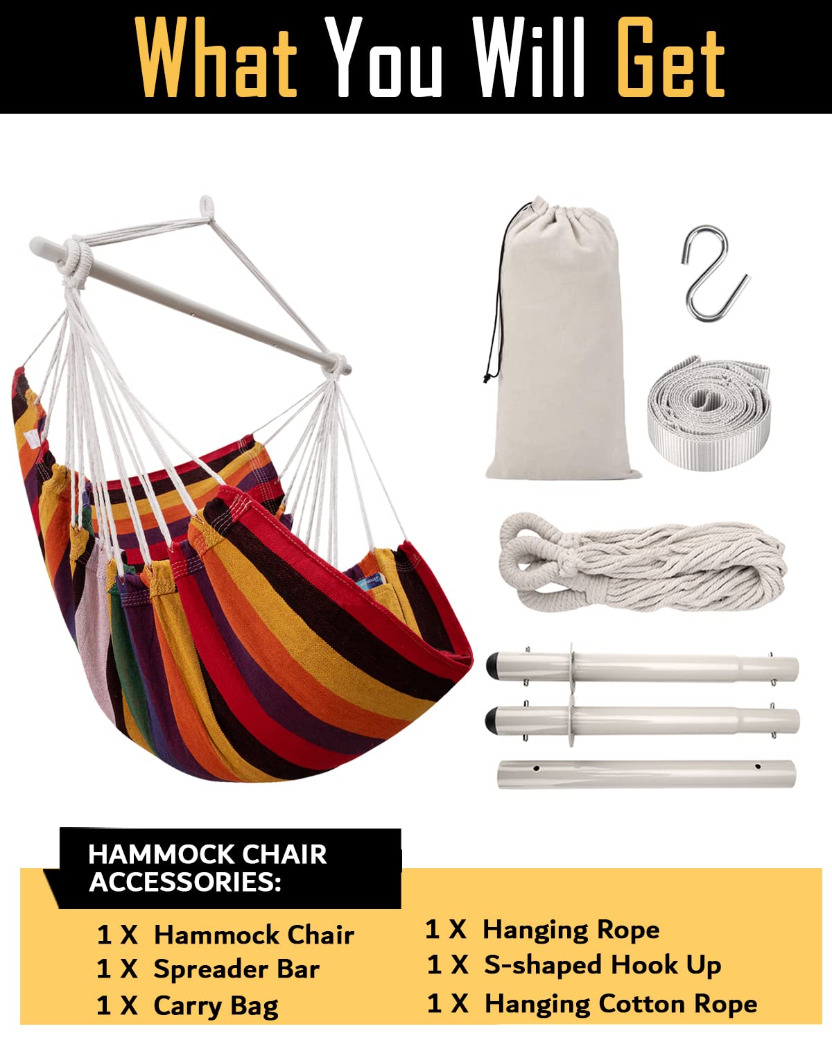Machine washable ADVOKAIR hammock chair for easy cleanup after use