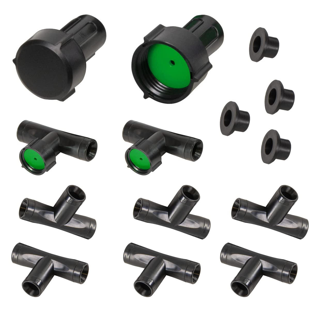 AEACUS soaker hose fittings kit for 3/8-in hoses; versatile connectors for easy irrigation.